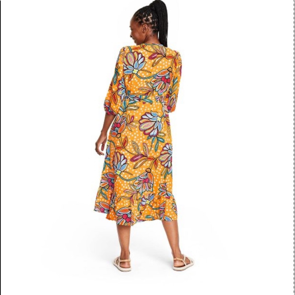 Floral Polka Dot Orange Paisley Print Cover Up Kimono Tabitha Brown - Picture 5 of 15